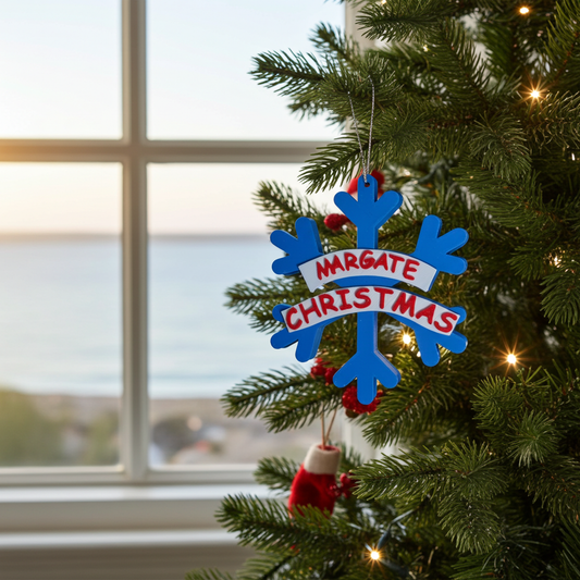 Snowflake Christmas Bauble with Margate Christmas banner